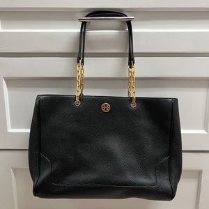 Tory Burch Marsden Pebbled Black Leather Tote